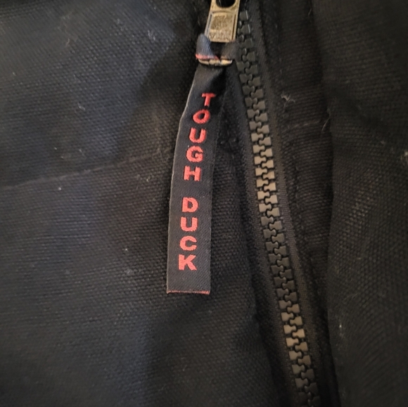 Tough Duck Men's 2XL Canvas Work Jacket – Black with Grey Cotton Sleeves D6 - Picture 8 of 14